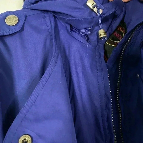 PASSPORT VINTAGE SKI JACKET PURPLE, FAUX FUR HOOD AND LOTS OF POCKETS - Picture 10 of 10